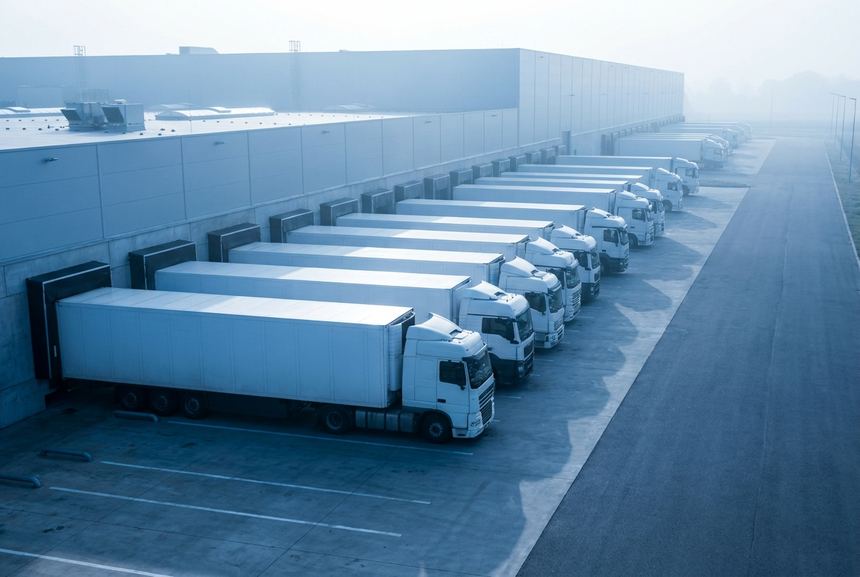 Semi truck logistics fleet